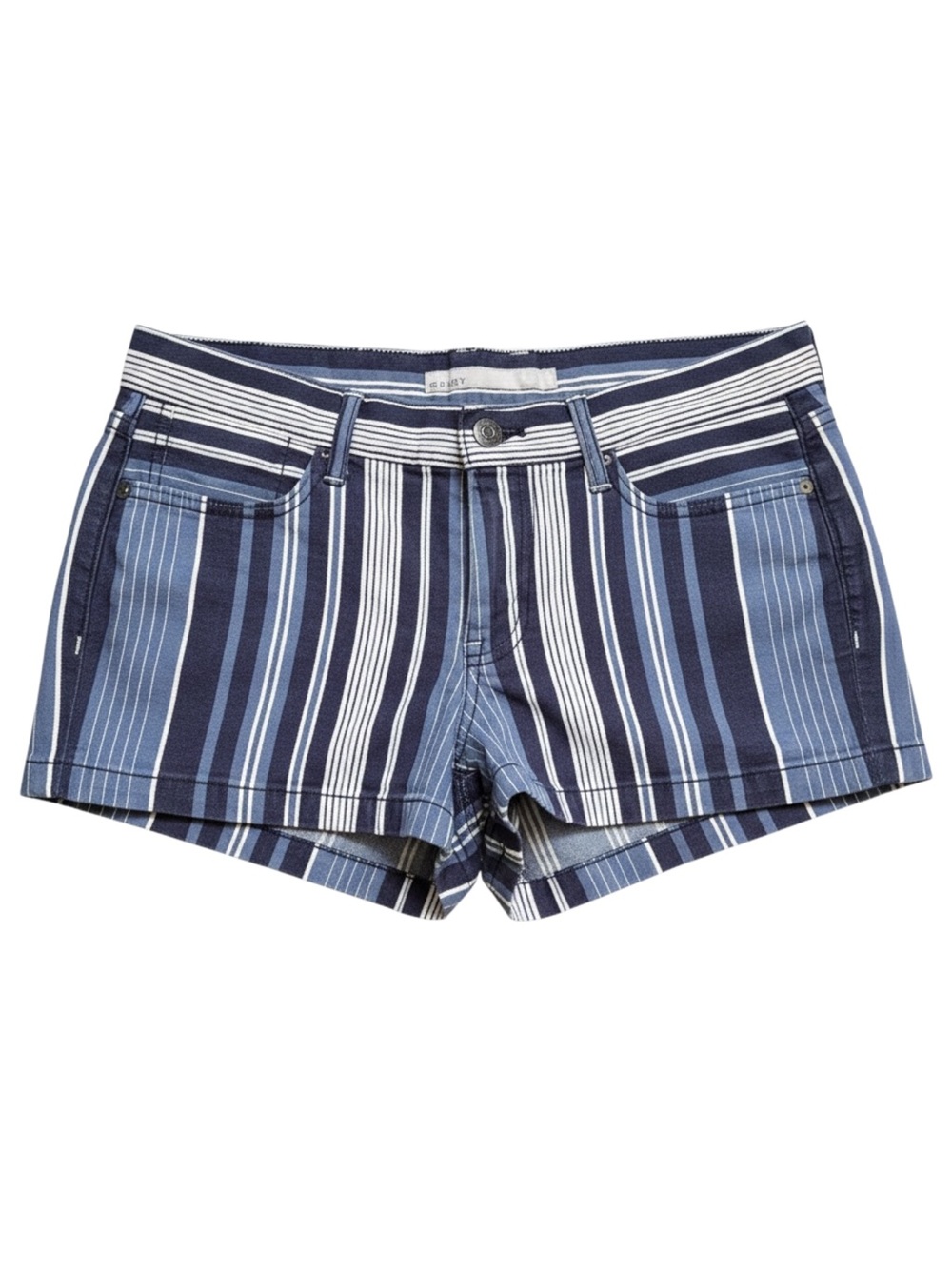 Old Navy Blue and White Vertical Stripe Jean Shorts